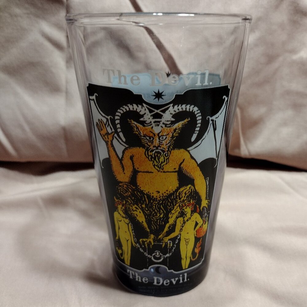 "The Devil" Black Ombre Pint Glass 16oz